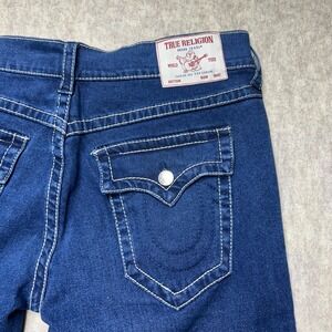NWT‎ True Religion Geno Relaxed Slim Flap Jeans Mens 38x32 Med Lagoon Wash $199